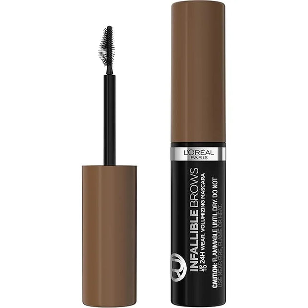 L'Oreal Paris Infallible Volumizing 24H Wear Brow Mascara, Long Lasting Eyebrow Makeup for 2X Fuller Eyebrows, 6.0 Light B...