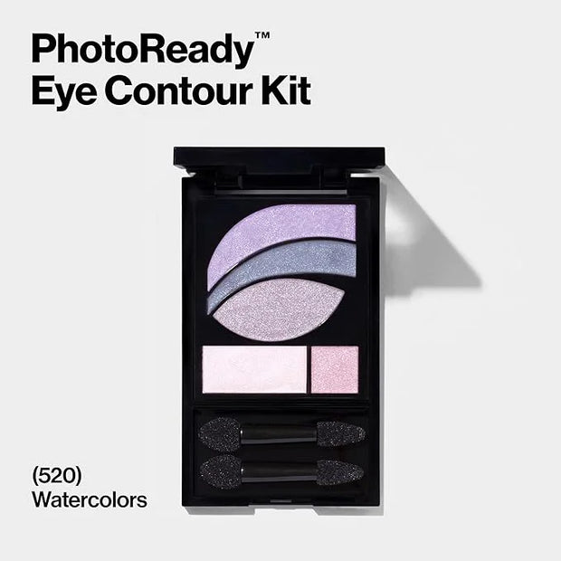REVLON PhotoReady Eye Contour Kit, Eyeshadow Palette with 5 Wet/Dry Shades & Double-Ended Brush Applicator, Watercolors (5...