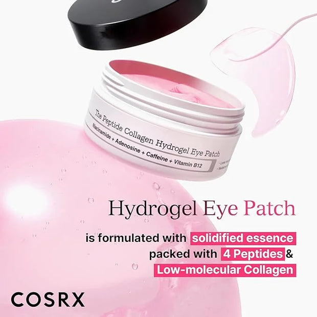 COSRX Under Eye Mask, Peptide Collagen Hydrogel Eye Patch for Puffy Eyes and Dark Circles, 60 Under Eye Patches, Korean Sk...