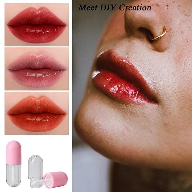 10 Pcs 2 ml Empty Lip Gloss Tubes Containers, Lip Balm Bottle with 5 ml Refillable Squeeze Tube - Product Image