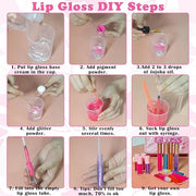 BRIPATI DIY Lip Gloss Making Kit, 46PCS DIY Lip Gloss Kit to Make Your Own Lip Gloss, Moisturizing Lip Glaze Handmade Set,...