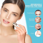 Rechargeable Eyebrow and Facial Hair Remover for Women - 2 in 1 Razor with Built-in LED Light for Painless Hair Removal - ...