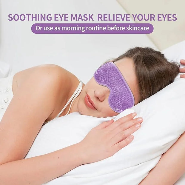 2PCS Gel Eye Mask - Reusable Hot/Cold Therapy for Puffiness, Dark Circles, Migraines & Stress Relief (Purple) - Product Image
