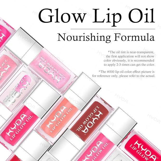 KYDA Hydrating Lip Glow Oil, Moisturizing Lip Oil, Glossy Transparent Plumping Lip Gloss, Tinted Lip Oil for Lip Care and ...