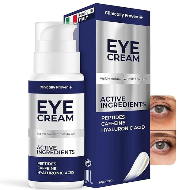 Under Eye Cream for Puffiness & Dark Circles + Argireline & Matrixyl 3000 Serum Bundle - Anti-Aging Eye Cream and Collagen...