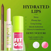 Brown Lip Liner Pink Lip Gloss Fat Oil Slick Click Clear Shimmer, Ultra-Hydrating Lip Balm Tinted Lip Glow Oil for Women M...