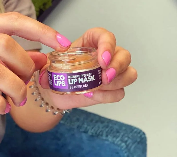 Eco Lips Vanilla Bean Lip Sugar Scrub & Blackberry Intensive Overnight Lip Repair Mask Duo - 100% Organic Lip Care Treatme...
