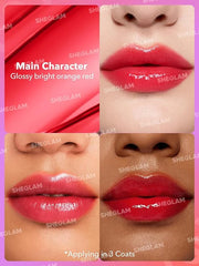 SHEGLAM Mirror Kiss High-Shine Lipstick Silky Jelly Texture Hydrated&Smooth Lip Gloss-Main Character - Product Image
