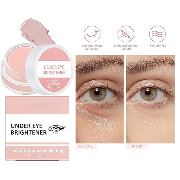 4 Colors Under Eye Brightener, Conceal & Brighten Dark Circles, Nourishing Waterproof Under Eye Cream Pot Concealer Full C...