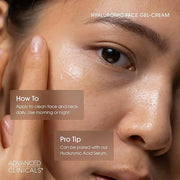 Advanced Clinicals Hyaluronic Acid Moisturizer Gel Face Cream W/Vitamin E + B5 | Hydrating & Brightening Vitamin C Face Lo...