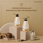 WELCOS Kwailnara Coffee Milk Body Lotion & Body Wash Set – Moisturizing & Energizing Korean Skincare Bundle with Coffee Ex...