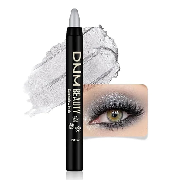 evpct Silver Shimmer Cream Eye Shadow Brightener Sticks Set for Eyes, Silver Shimmery Matte Pencil Eye shadow Applicator S...