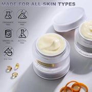 24K Gold Under Eye Patches (25 Pairs) & Q10 Anti-Wrinkle Night Cream, Pro-Retinol Face Moisturizer for Firming, Hydrating ...