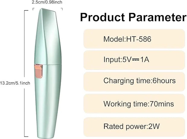 Hatteker Eyebrow Facial Trimmer, 2 in1 Rechargeable Hair Removal and Eyebrow Shaver - Face Lips Body Painless Razor with B...