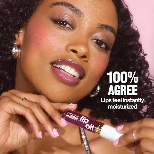 REVLON Super Lustrous Glimmer Lip Oil, Moisturizing & Tinted, Shiny Finish, Made with Plant-Based Squalane, 002 Miss Coral...