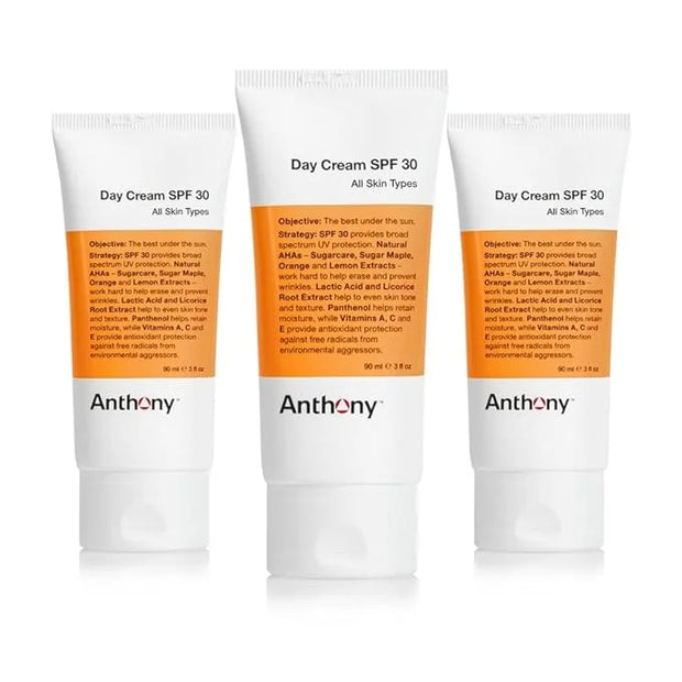 Anthony Day Cream SPF 30, 3 Fl Oz, Contains Squalane, Glycerin, Soy and Vitamin E, Hydrates, Nourishes, and Sunscreen Prov...