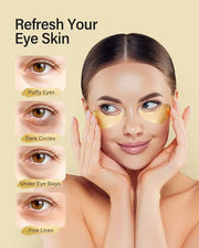 Komoko 30-Pairs 24K Gold Under Eye Patches, Skin Care, Golden Under Eye Mask Anti-Aging Collagen & Amino Acid, Eye Mask fo...