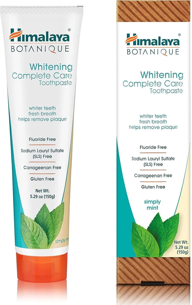 Himalaya Botanique Whitening Complete Care Toothpaste, Teeth Whitening, Fights Plaque, Fluoride Free, No Artificial Flavor...