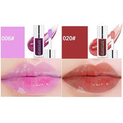 2 Colors Hydrating Plumping Lip Glow Oil,Moisturizing Lip Oil Gloss Transparent Glossy Lip Gloss Primer Lip Tint for Lip C...