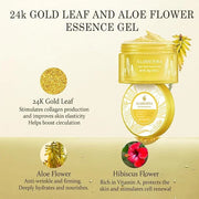 Aloderma Age-Defying 24K Gold Leaf Aloe Flower Essence Gel, Made within 12 Hours of Harvest - Luxurious Aloe Gel with Alla...