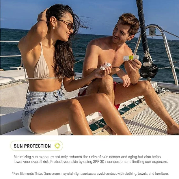 Raw Element Ultra-Moisturizing Face Tint Sunscreen, SPF 30+, Non Toxic Mineral Face Cream, Non Nano Zinc Oxide, Reef Frien...
