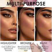 FOCALLURE Blush and Highlighter Palette,3 in 1 Contour Palette,Cruelty-Free Matte Bronzer Powder,Shimmer Illuminator Highl...