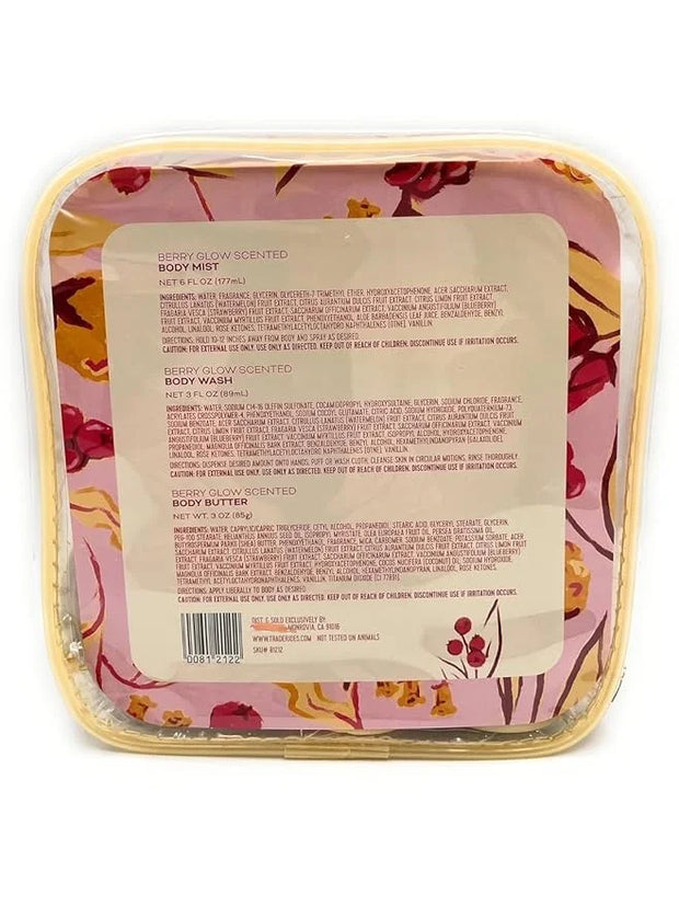Berry Glow Body 3-Piece Set with Moisturizing Strawberry, Watermelon, Blueberry Extracts & Fruity Vanilla Scent 3oz/85g – ...