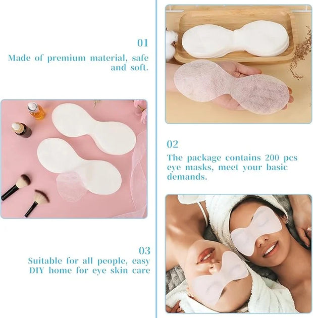 200 Sheets Disposable Eye Mask Paper, Natural Silk Eye Cover for Facial Spa Eye Care Patches Paper DIY Eye Covers Disposab...