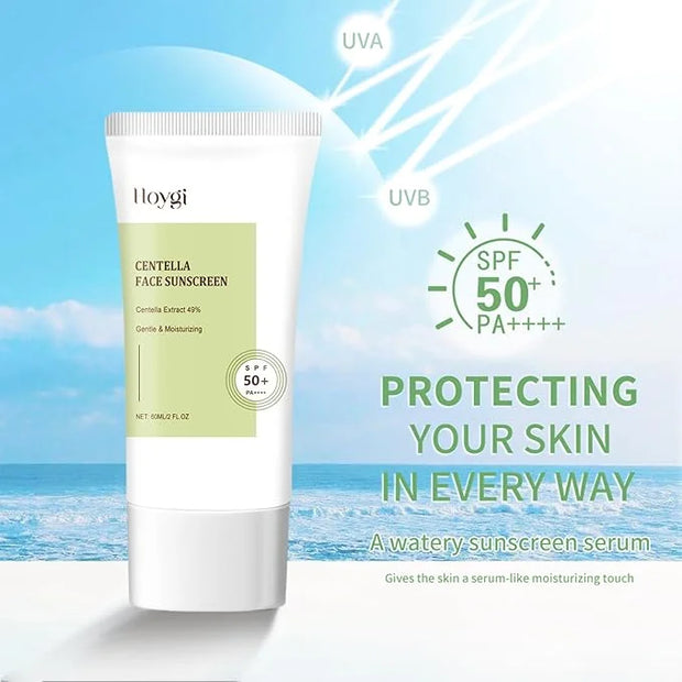 𝐶𝑒𝑛𝑡𝑒𝑙𝑙á Korean Sunscreen Calming Moisture Daily Sunscreen SPF 50+ PA++++, Facial Sunscreen for Women, Water-fit Sun Serum...
