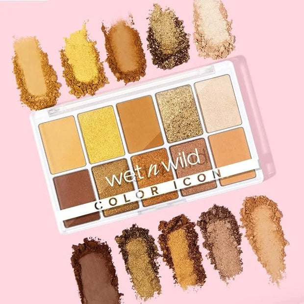 wet n wild Color Icon 10-Pan Eyeshadow Makeup Palette, Yellow Call Me Sunshine, Long Lasting, Shimmer, Metallic, Glittery,...