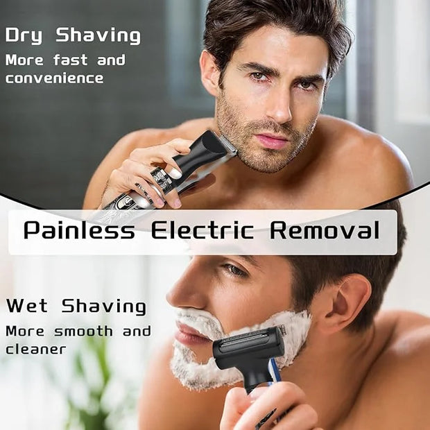 Electric Shaver for Men & Women, 2025 Wet Dry Cordless Razor with LED Display, Rechargeable Hair Remover with 4 Grooming H...