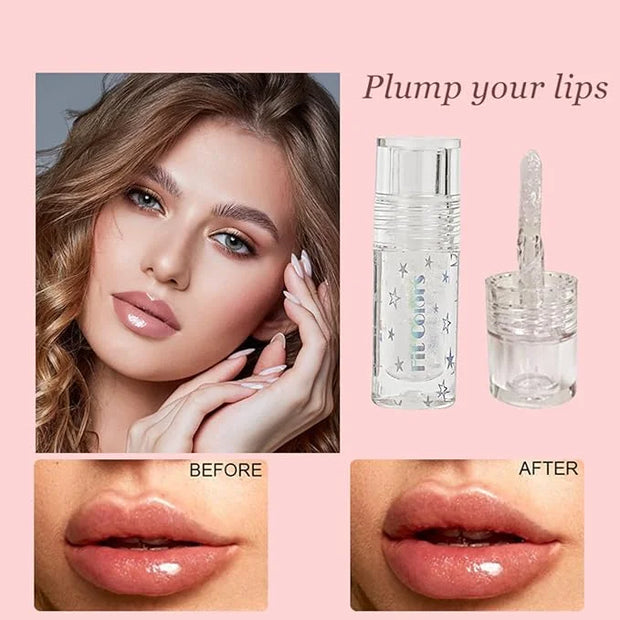 Hydrating Lip Glow Oil Set, Plumping Lip Oil Moisturizing Nourishing Shiny No-Sticky Transparent Tinted Lip Gloss Balm, Na...