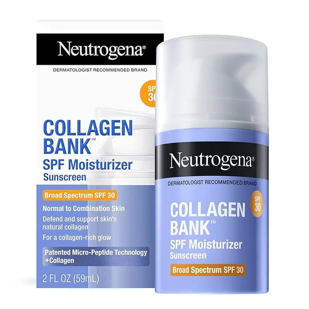 Neutrogena Collagen Bank Face Moisturizer with SPF 30 Sunscreen, Daily Anti-Aging Face & Neck Collagen Cream with Micro-Pe...