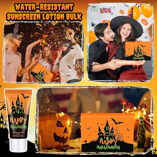 6 Pcs Halloween Gifts Travel Size Sunscreen Spf 30 Mini Sunscreen Lotion 1oz Travel Water Resistant Sunscreen Lotion for H...