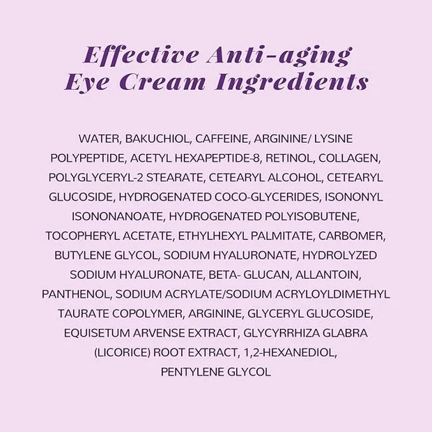 ANAI RUI Caffeine Bakuchiol Firming Eye Cream, Retinol & Peptide Eye Cream for Dark Circles, Puffiness, Wrinkles, Bakuchio...
