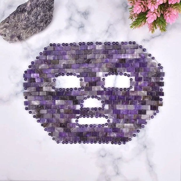 ideayard Jade Facial Mask｜100% All Natural Jade Sleep Mask｜Diminish Puffiness｜Soothe Eye Fatigue (Purple) - Product Image