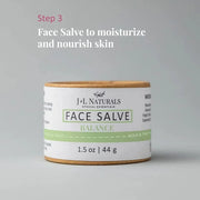 J&L Naturals Exceptional Skin Regimen Kit With Cleansing Bar, Face Salve, Konjac Sponge, Lip Balm | For Oily and Combinati...