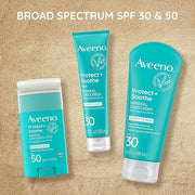 Aveeno Protect + Soothe Mineral Sunscreen Stick for Sensitive Skin, SPF 50, Water-Resistant for 80 minutes, Face & Body Su...