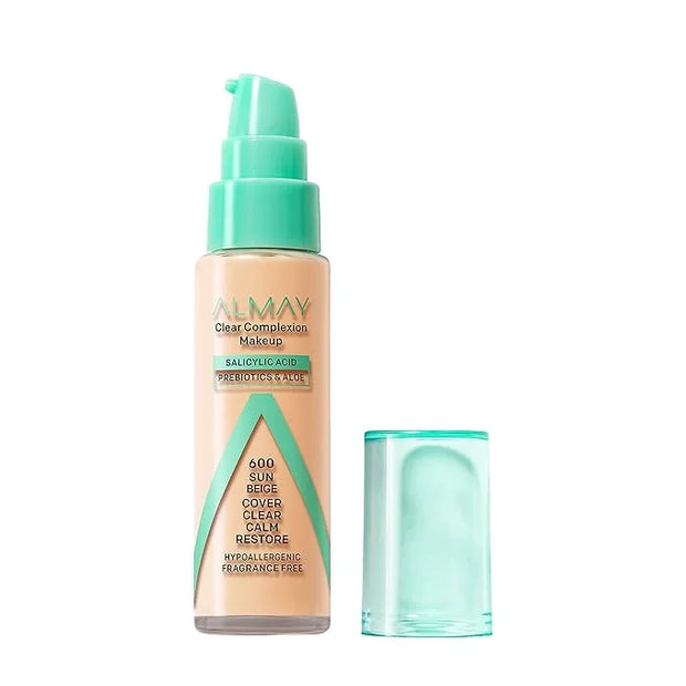 Almay Clear Complexion Acne Foundation Makeup with Salicylic Acid, Medium Coverage, Soft Matte Finish, Hypoallergenic, Cru...