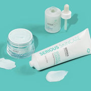 Serious Skincare Glycolic Skin Renewal Set - Retexturizing Serum - Facial Moisture Cream - Face Wash Cleanser - Balancing ...