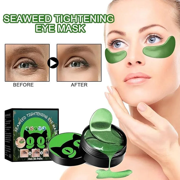 Seaweed Eye Mask, Under Eye Patches with Collagen and Hyaluronic Acid, Seaweed Tightening Eye Mask, Hydrating Green Eye Ge...