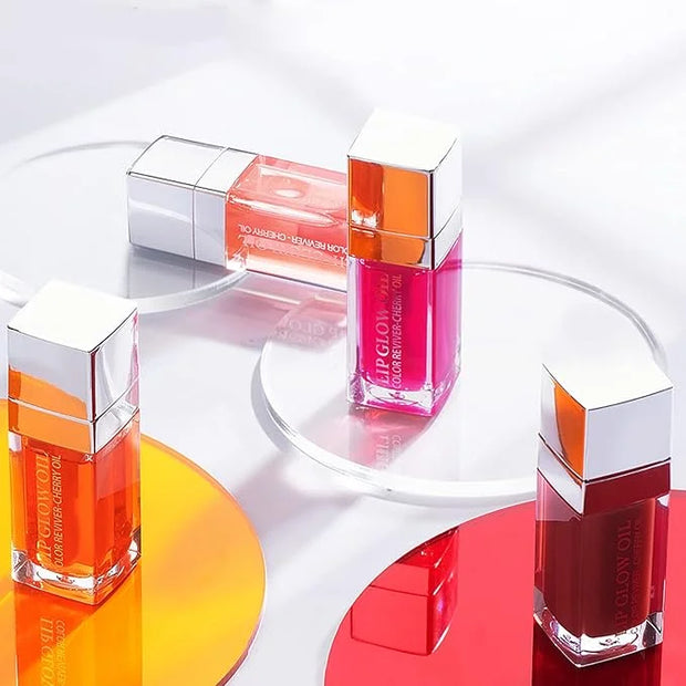2pcs Hydrating Lip Glow Oil Set Tinted Plumping Hydrating