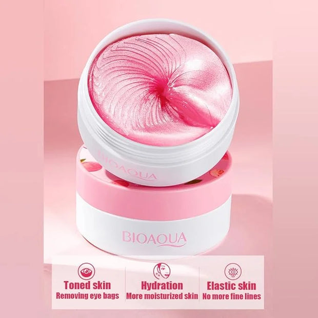 BIOAQUA Honey Peach Hexapeptide Eye Mask Patches Moisturizing Firming Anti-Puffiness Remove Dark Circle Soothing 60pcs/30p...