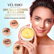 VELAMO ADVANCED Under Eye Patches: 24K Gold Under Eye Mask for Puffy - Retinol Patchology Eye Patches for Wrinkles and Dar...