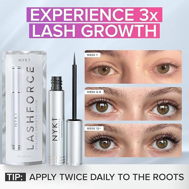 NYK1 CONCENTRATED Lash Serum For Eyelash Growth (3ml) LashForce Eyelash Serum To Grow Lashes Longer And Thicker - Lash Gro...