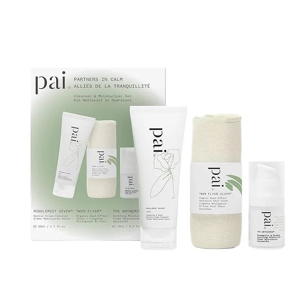 Pai Skincare - Partners in Calm Kit | Middlemist Seven Cream Cleanser (50 ml) + Twin Flyer Cotton Cloth + The Anthemis Moi...