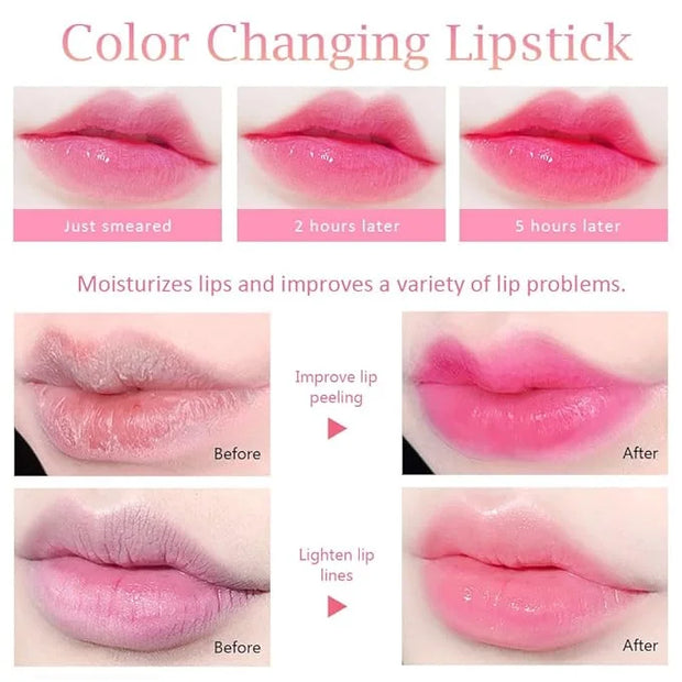 evpct 3Pcs Peach Aloe Vera Avocado Mini Clear Color Changing Lip Oil Tinted Lip Gloss Set for Women Girls Lip Balm Tint St...