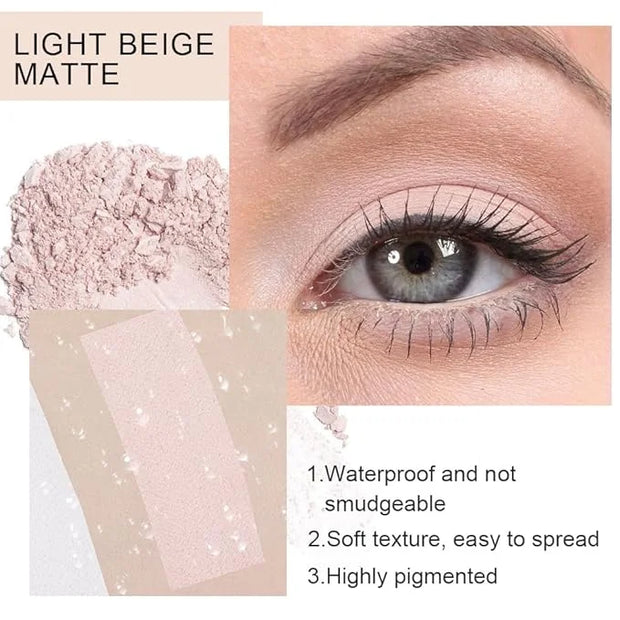 Eyeshadow Single Matte, High-Pigment Monochrome Eye Shadow Pressed Powder, Everyday Velvety Silky Eye Makeup Looks, Profes...
