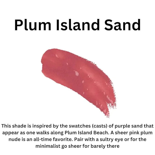 Plum Island Sand Lip Gloss (.25oz) -Vegan, gluten-free, cruelty-free formula with Aloe, Vitamins C & E, and a refreshing h...