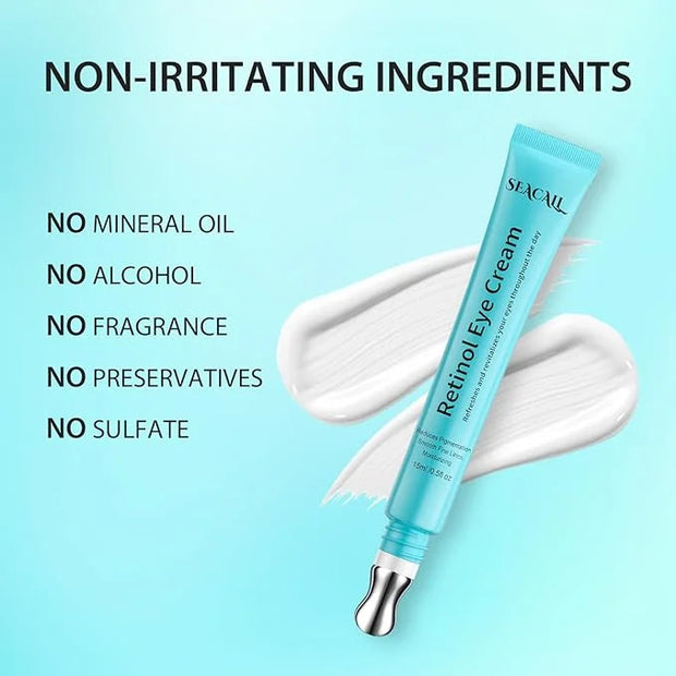 Retinol Eye Cream - Eye Serum for Dark Circles & Puffiness Anti-Aging - Under Eye Cream with Hyaluronic Acid & Caffeine to...